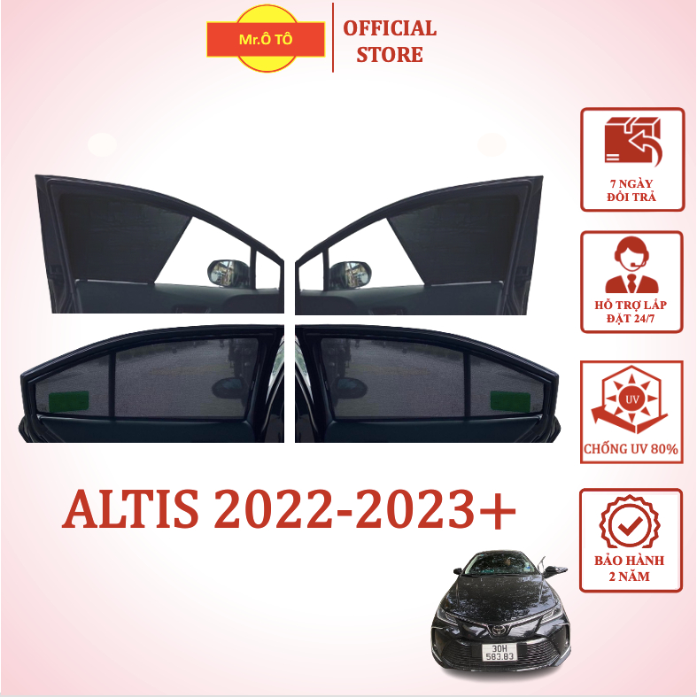 Rèm che nắng chống UV xe TOYOTA ALTIS 2022-2023- chống UV - Loại 1 Mr Ô Tô - Bảo hành 2 năm