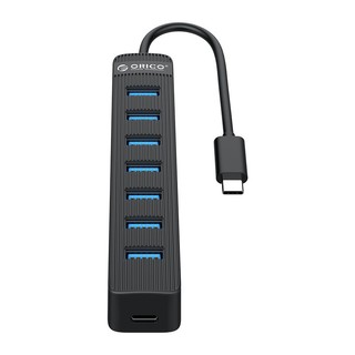 Bộ chia hub usb type c sang 7 cổng usb 3.0 orico twc3-7a-bk