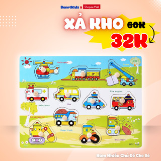 Bảng Núm Gỗ Benrikids Chủ Đề Phương Tiện Giao Thông Cho Bé Vừa Học Vừa Chơi