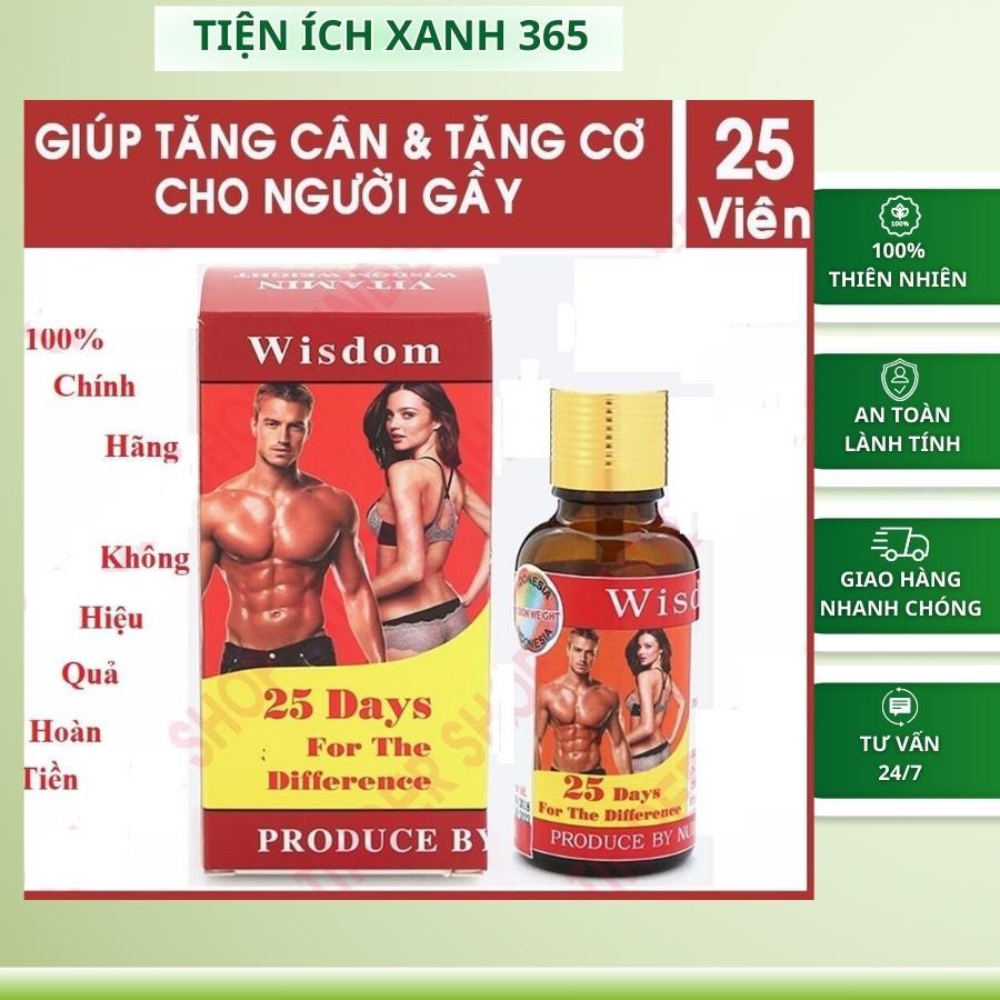 Tăng cân Wisdom Weight Tăng Cân An Toàn Không Tích Nước INDONESIA Hộp 25 Viên