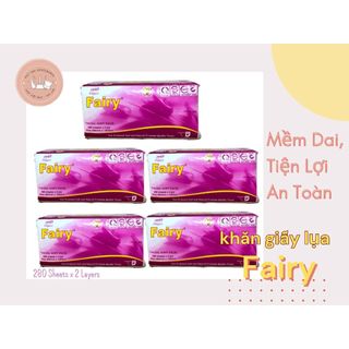 Khăn giấy rút lụa fairy gói 280 tờ x 2 lớp