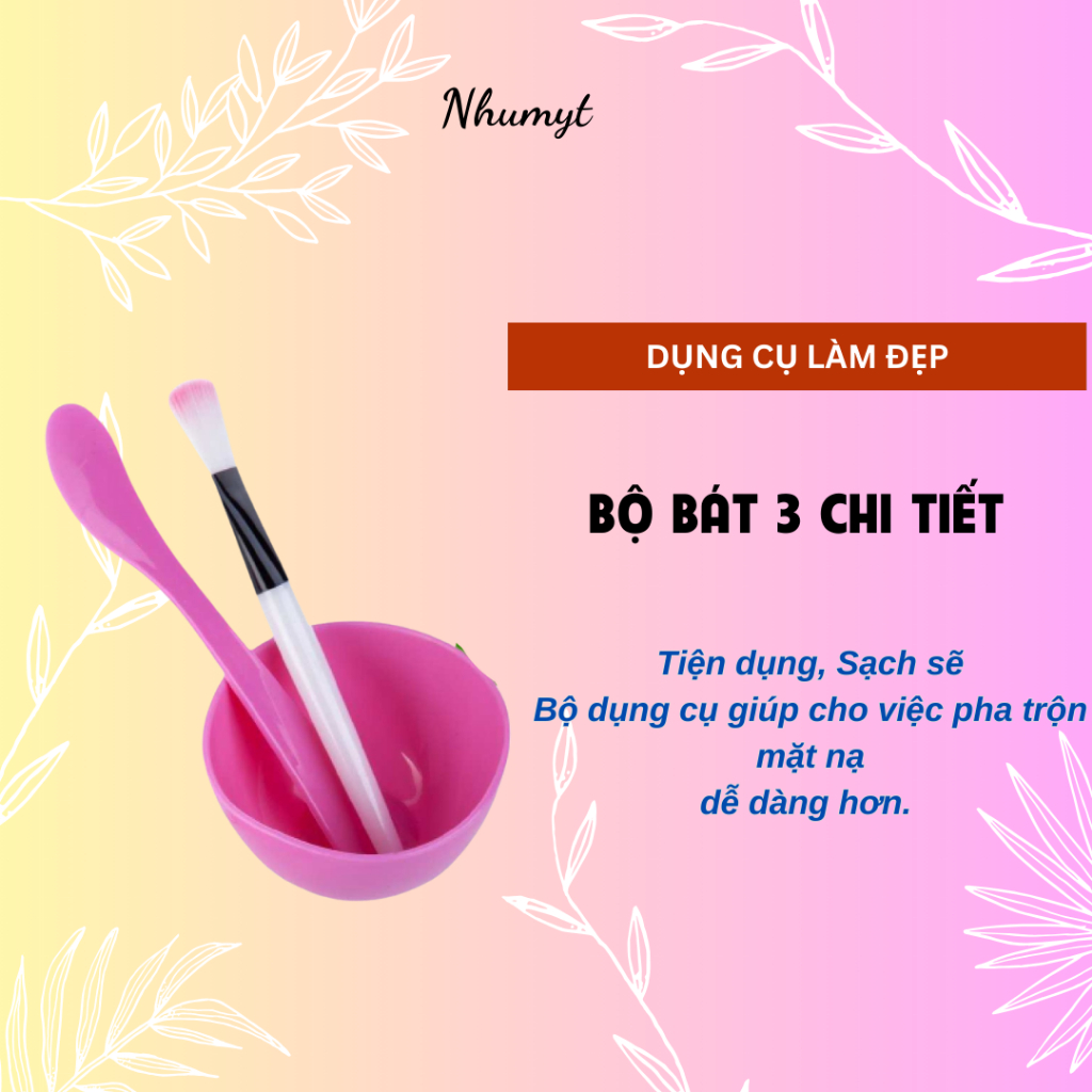 Bộ 3 món ( chén+cọ+que trộn) chén trộn mặt nạ