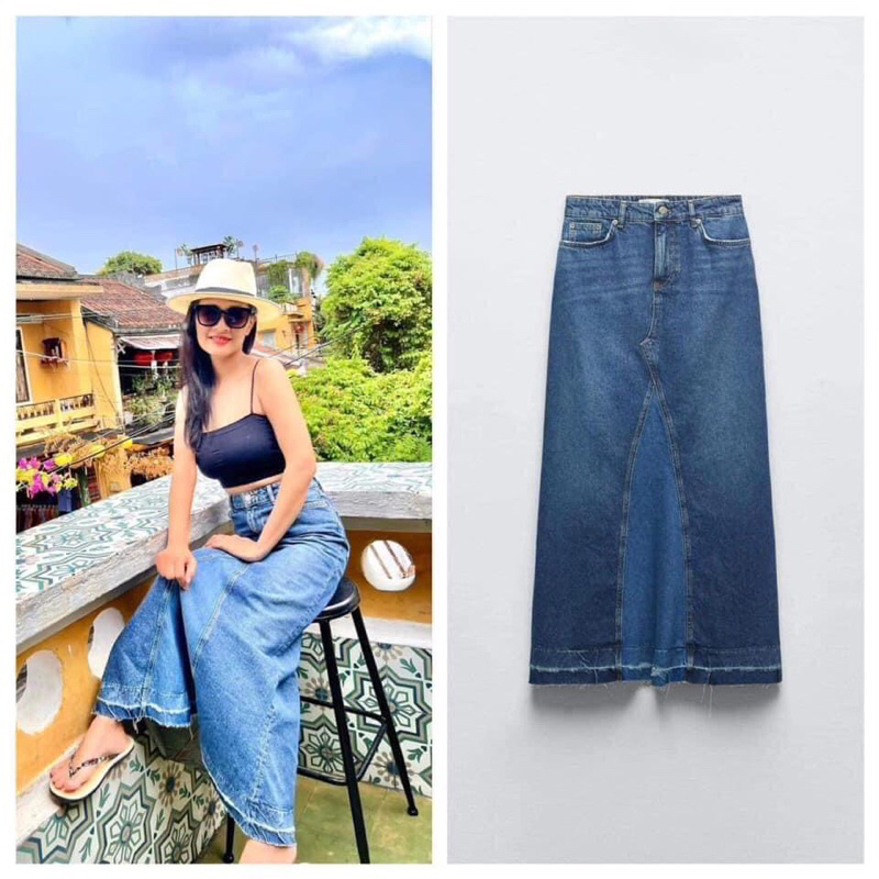 váy denim dáng dài chuẩn Zara authentic