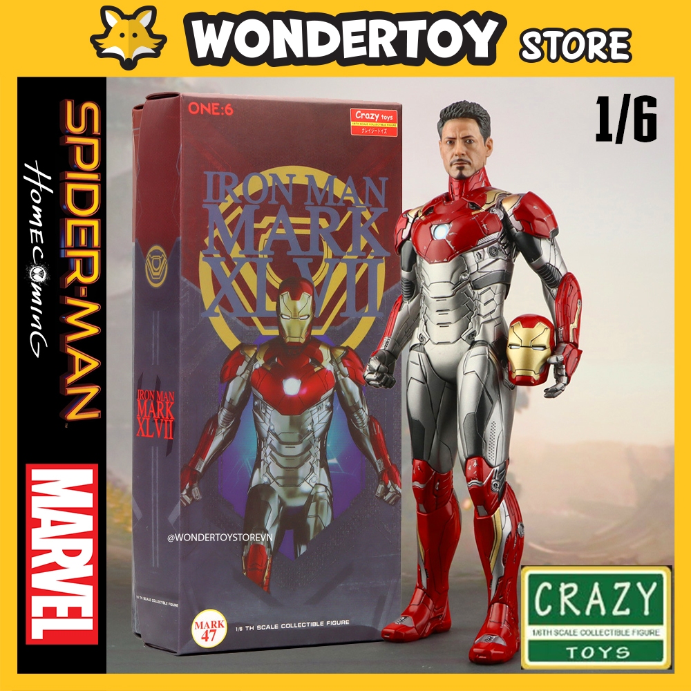 Mô hình Marvel Crazy Toys Iron Man Mark 47 (MK47) Spider-man Homecoming 1/6 Figure