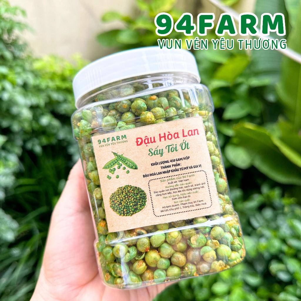 Đậu Hoà Lan Tỏi Ớt Hũ 450 gam 94Farm Thơm thơm Giòn giòn Ăn siêu cuốn