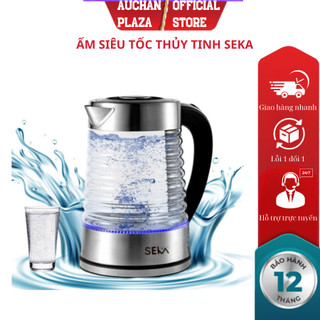 Ấm Siêu Tốc Thủy Tinh SEKA, Ấm Siêu Tốc Dung Tích 2.2L Đun Siêu Tốc Tự Ngắt Khi Sôi