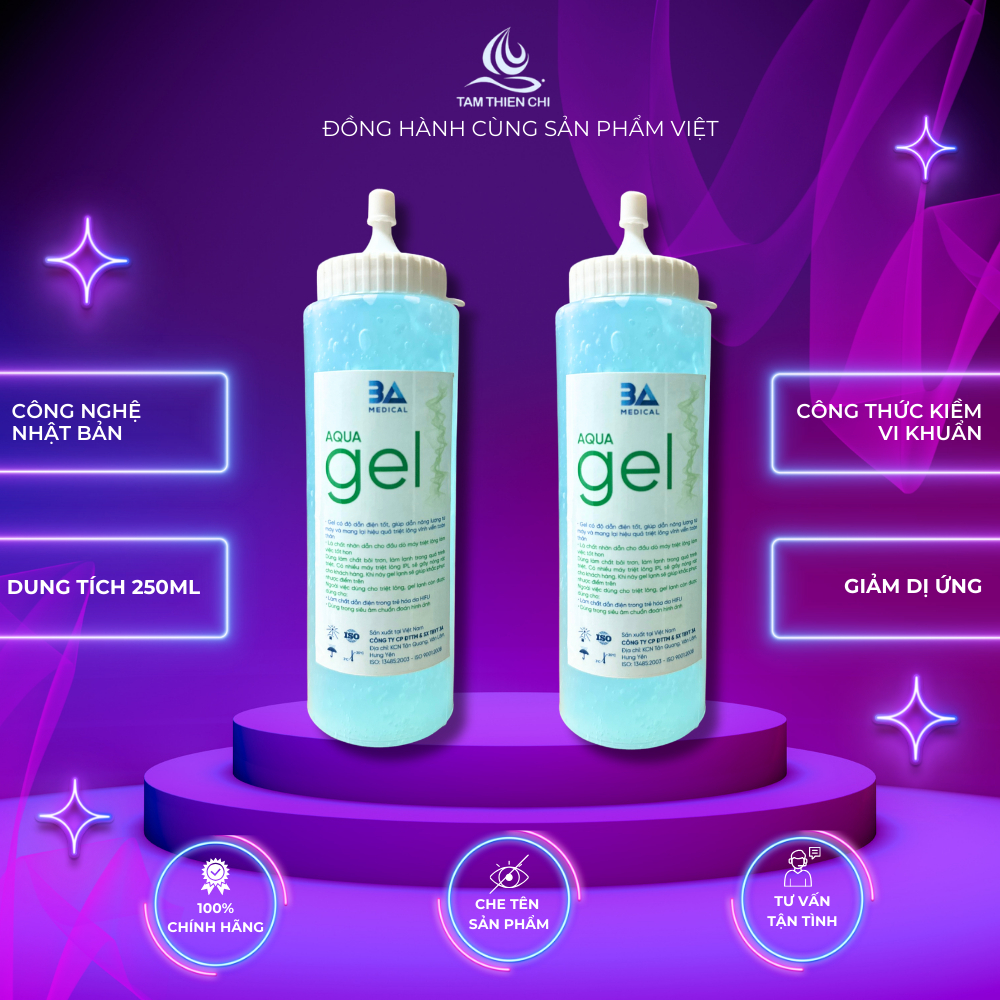 Gel siêu âm cho máy triệt lông gel điện tim ECG Tâm Thiện Chí Konix chai 250ml bộ 2 chai