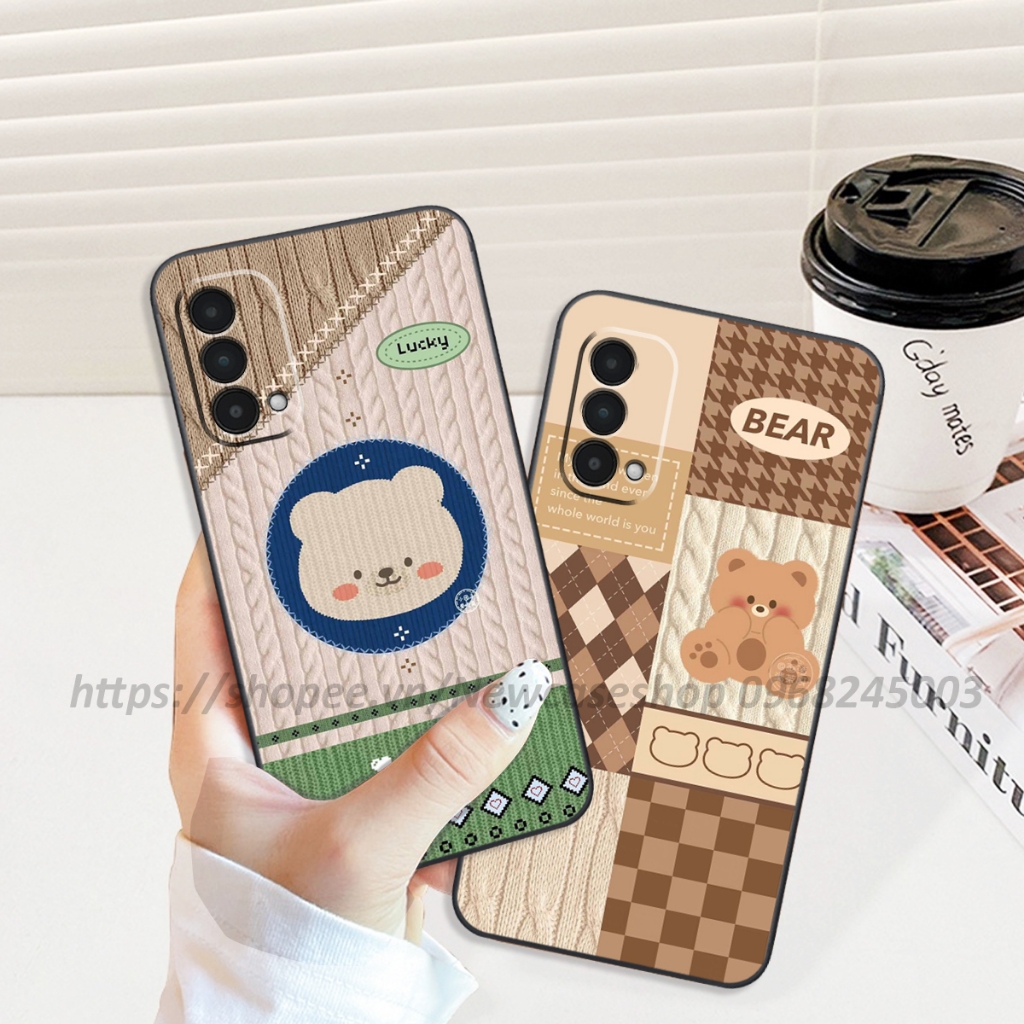 Ốp lưng Oppo A74 / A95 4G / A94 / A54 4G / A54 5G in hình họa tiết len Bear Cute