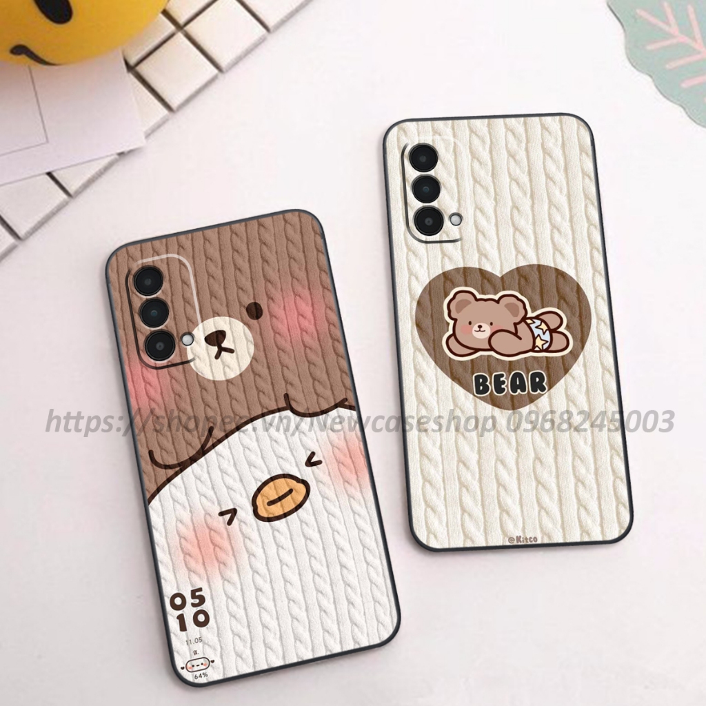 Ốp lưng Oppo A74 / A95 4G / A94 / A54 4G / A54 5G in hình họa tiết len Bear Cute