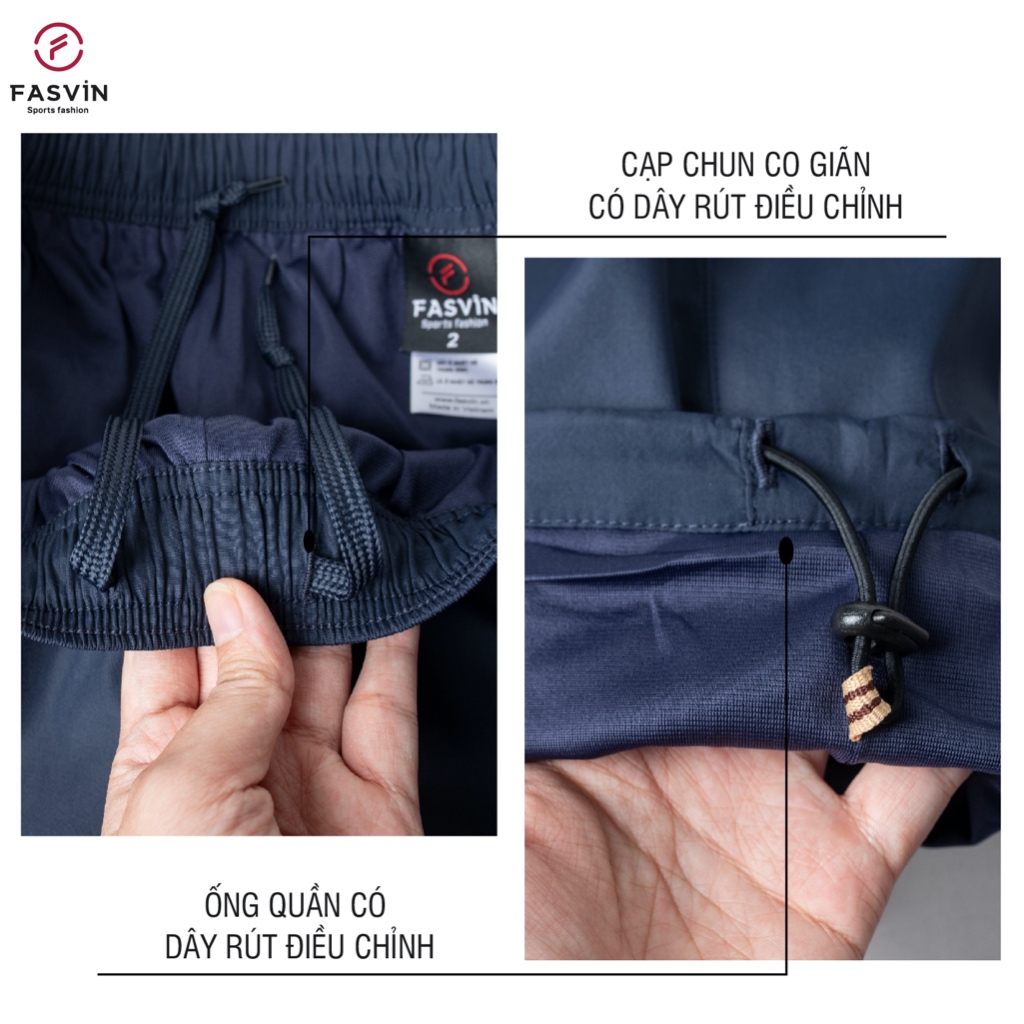 Bộ quần áo thể thao nam Fasvin BD23608.SG vải 02 lớp mềm mại co giãn.