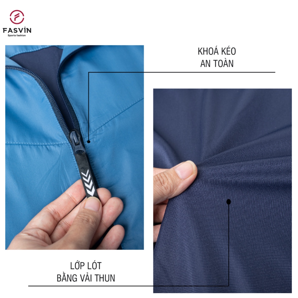 Bộ quần áo thể thao nam Fasvin BD23608.SG vải 02 lớp mềm mại co giãn.