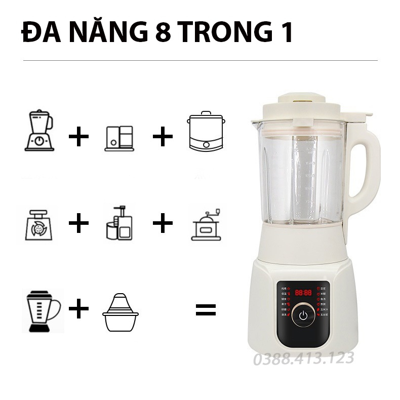 Máy làm sữa hạt SEKA 1750 ml chính hãng 12 chức năng công suất 800w, bảo hành 12 tháng