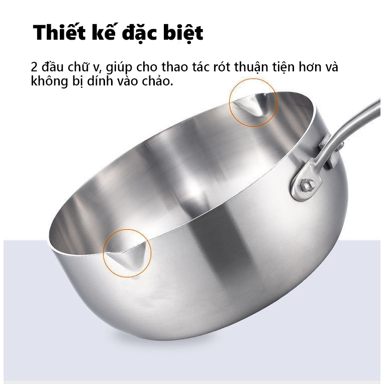 Chảo inox nguyên khối chống dính SEKA dùng cho mọi loại bếp tặng kèm vỉ gác chảo