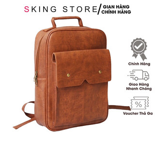 Balo da công sở Ba lô đựng laptop SKING STORE da cao cấp chống nước tốt