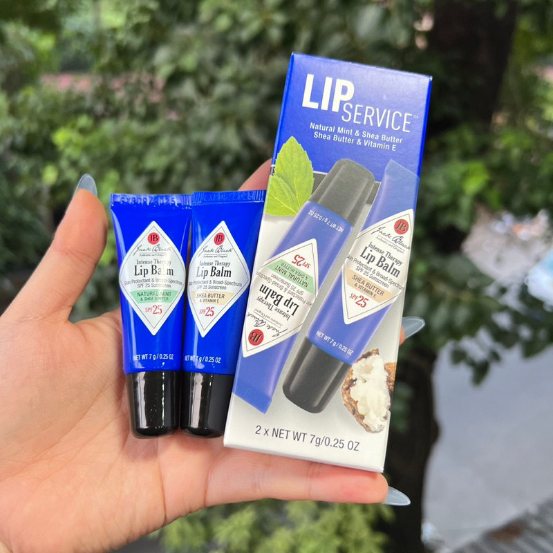 Set Dưỡng Môi Chống Nắng JACK BLACK Lip Service - Lip Balm SPF 25 Duo Mint & Shea
