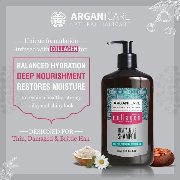 Dầu gội + dầu xả suôn mượt tóc ArganiCare collagen