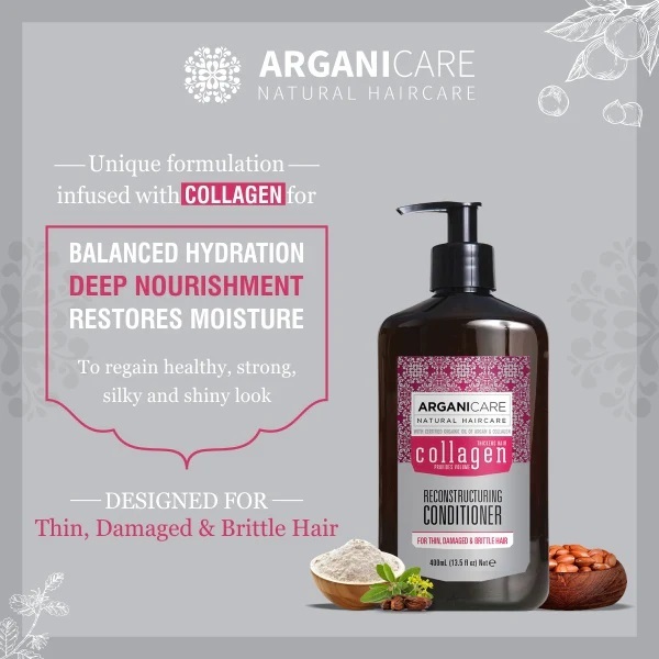 Dầu gội + dầu xả suôn mượt tóc ArganiCare collagen