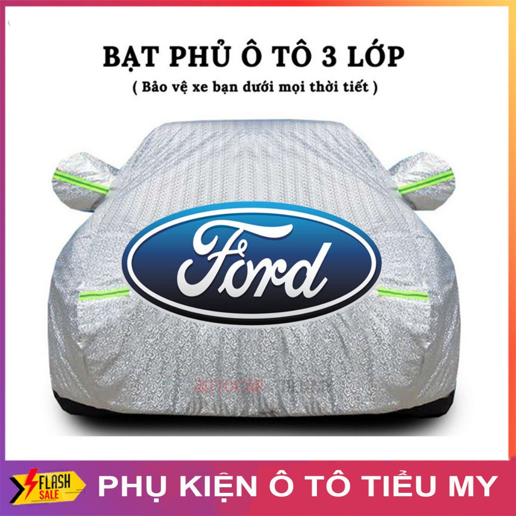 Bạt Phủ Xe Ô Tô Ford EcoSport, Everest, Escape, Focus, Explorer, Ranger - Chất Liệu Bạt Tráng Nhôm 3 Lớp