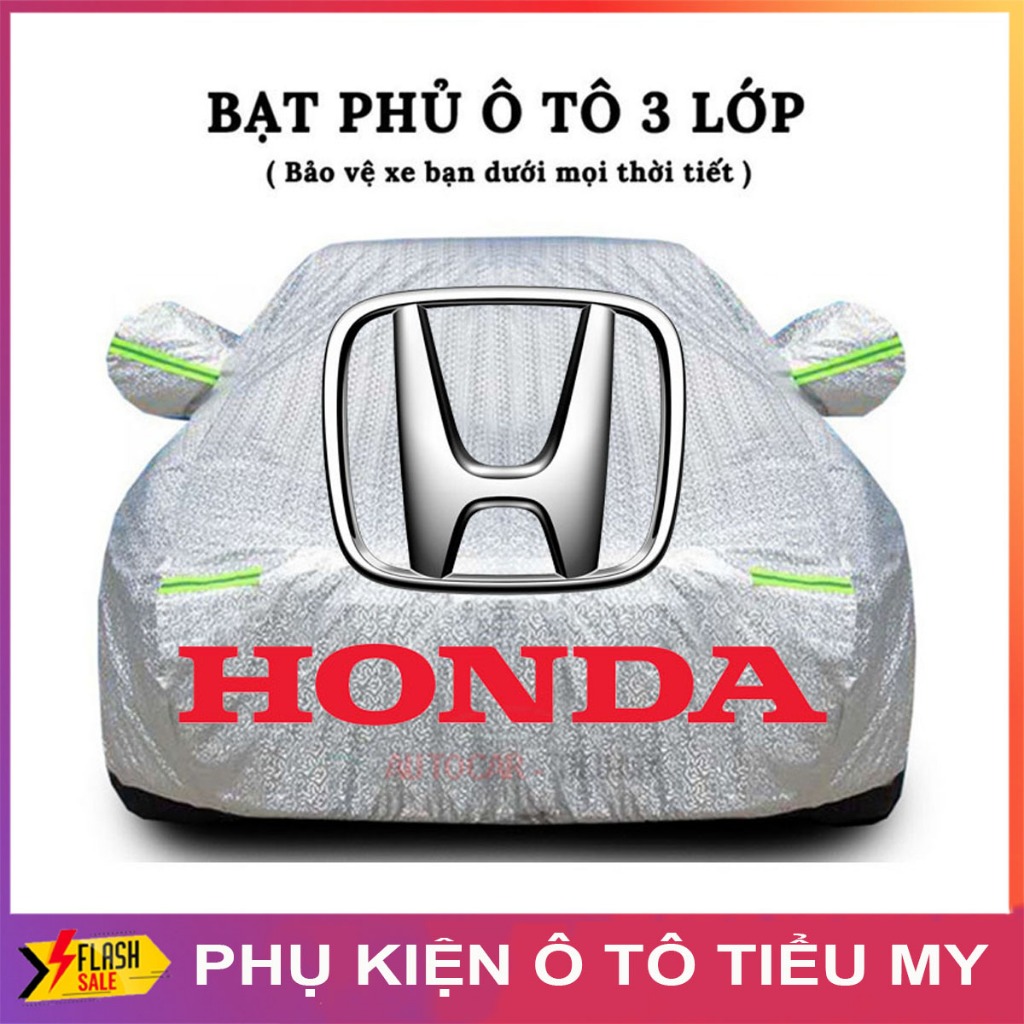 Bạt Phủ Xe Ô Tô Honda CRV, Brio, City, HRV, Accord, Civic, Jazz- Chất Liệu Bạt Tráng Nhôm 3 lớp