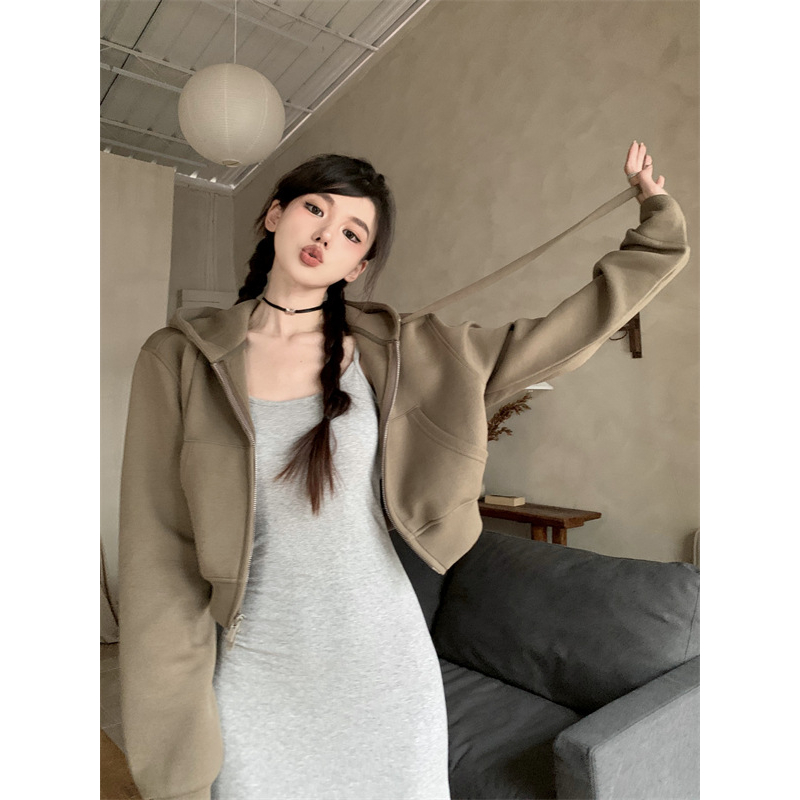 Áo hoodie zip Virgo croptop nữ nhiều màu N7