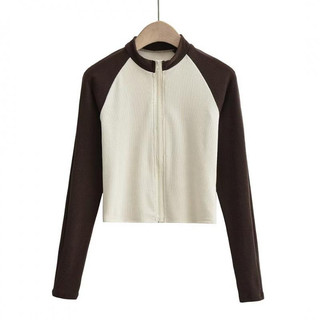 Áo dài tay Virgo raglan cao cổ nữ màu basic N7
