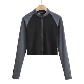 Áo dài tay Virgo raglan cao cổ nữ màu basic N7