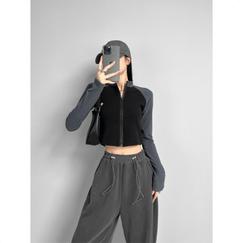 Áo dài tay Virgo raglan cao cổ nữ màu basic N7