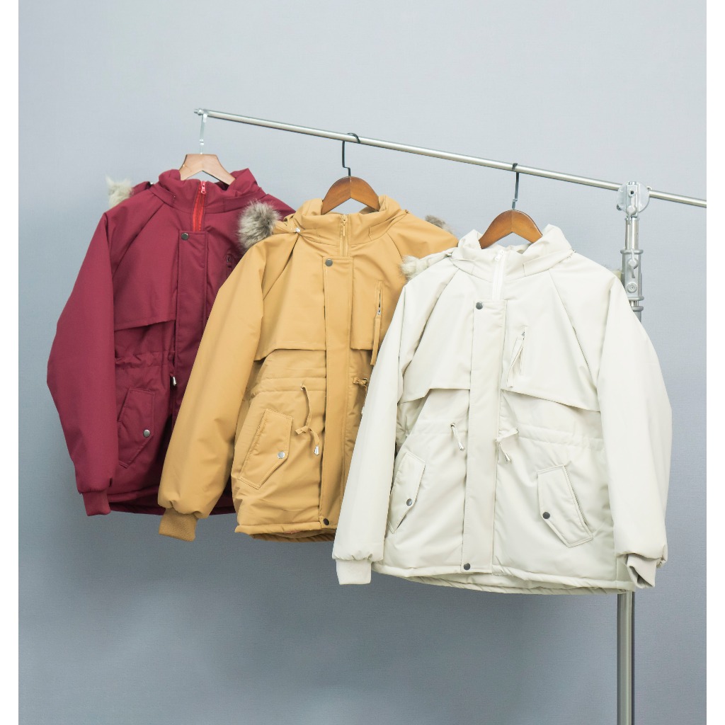 Áo Khoác Phao Parka Dáng Đứng Siêu Ấm