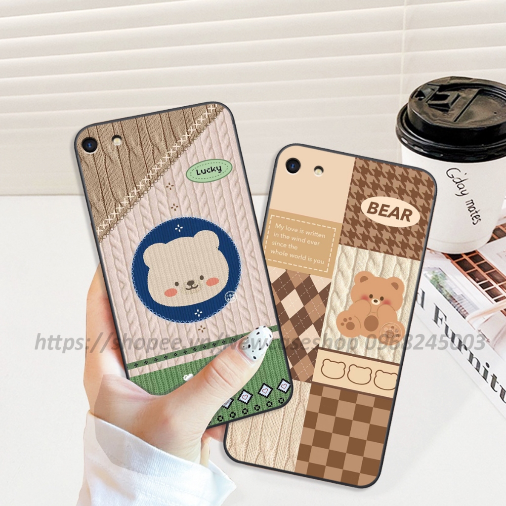 Ốp lưng Oppo F3 / A39/ A57/ F3 Lite/ A33/ Neo 7 in hình họa tiết len Bear Cute