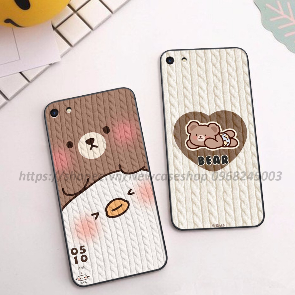 Ốp lưng Oppo F3 / A39/ A57/ F3 Lite/ A33/ Neo 7 in hình họa tiết len Bear Cute