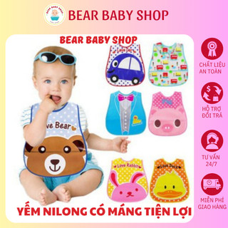 Yếm nilong, yếm ăn dặm có máng hứng tiện lợi cho bé