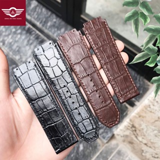 [DA THẬT] Dây đồng hồ HUBLOT  da cá sấu màu đen,mầu nâu ,gia công size 42 [19-25-22] size 38 [15-23-20]