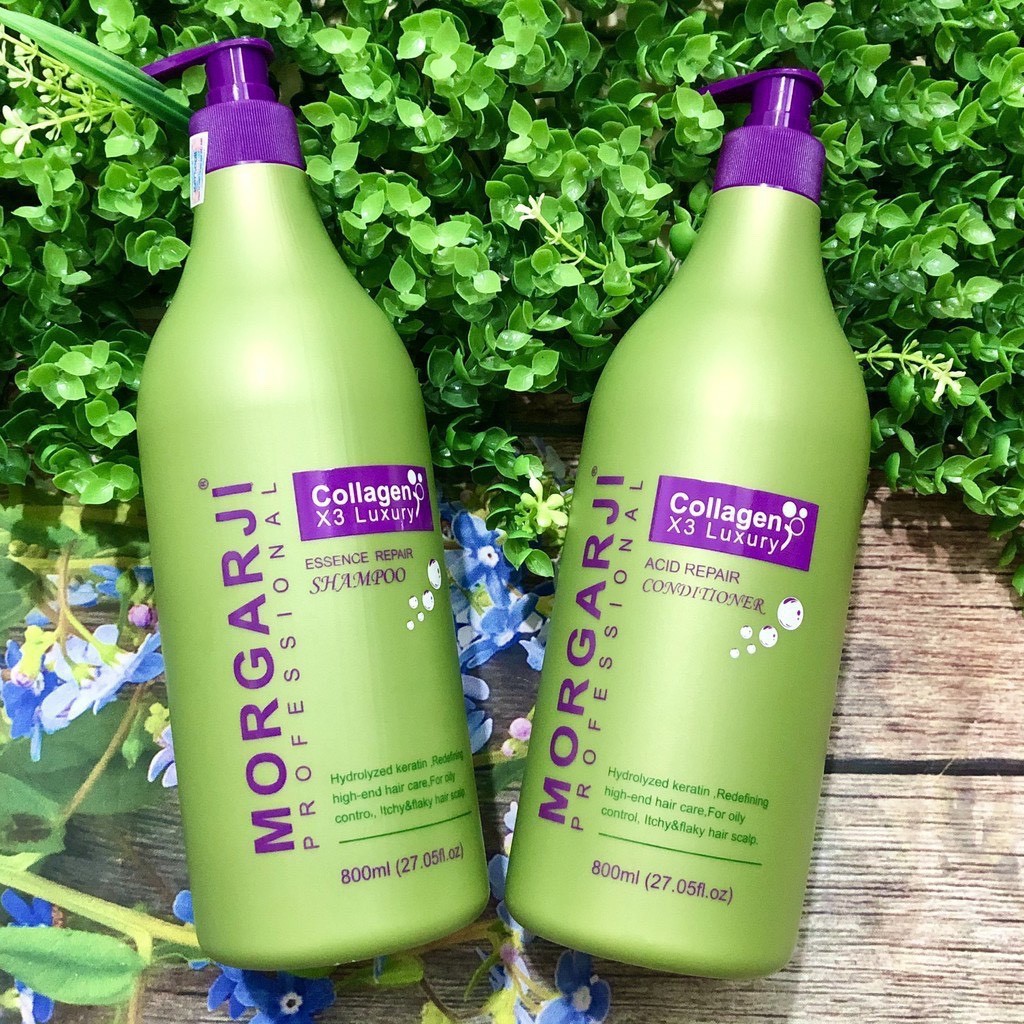 Dầu gội xả MORGARJI 800ML * 2 Kiềm dầu chống gàu dưỡng ẩm phục hồi tóc hư tổn hương hoa quả giúp bạn tự tin