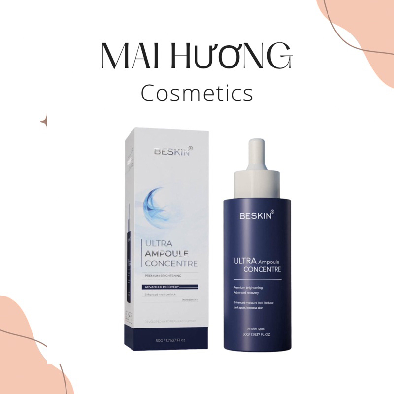 ULTRA Ampoule CONCENTRE - Tinh chất trắng sáng da, mờ thâm, căng bóng min da [Chính Hãng BeSkin]