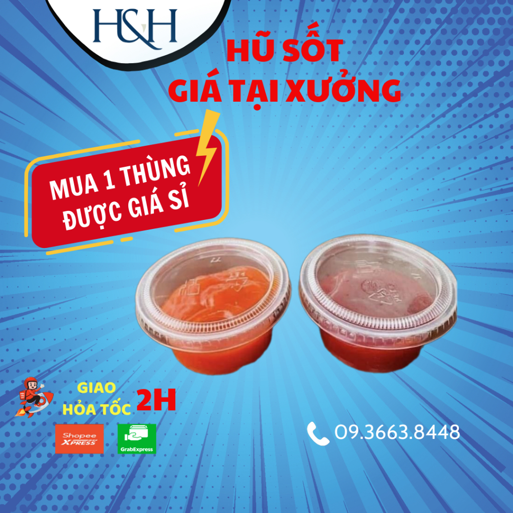 SET 100 Hộp 2oz Đựng Sốt, Nước Chấm , Nước Tương , Gia Vị