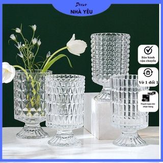Bình hoa thuỷ tinh dạng ly lớn, lọ hoa thuỷ tinh cao cấp