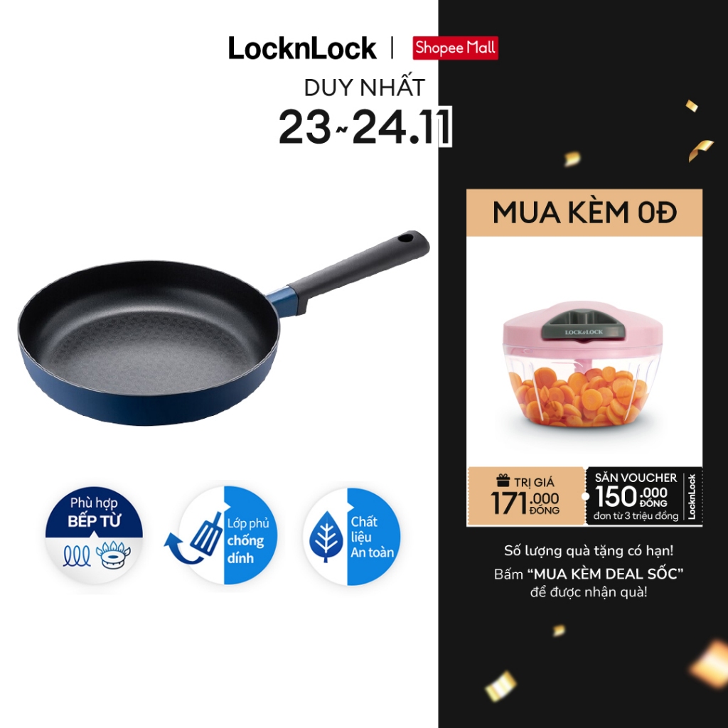 Chảo Decore Lock&Lock, 28CM - Màu Navy - LDE1283IH