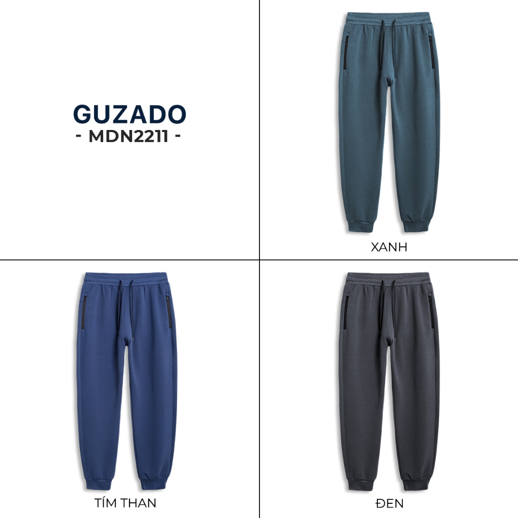 Quần Nỉ Nam Jogger GUZADO Chất Nỉ Da Cá, Dày Dặn, Mềm Mại, Giữ Nhiệt Tốt MDN2211