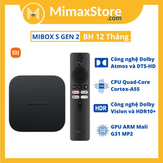 [Hỏa Tốc - HCM] Xiaomi Tivi Box S Gen 2 UHD 4K (New 2023) | Hỗ Trợ Tiếng Việt | Chính Hãng | Bảo Hành 12T | Mimax Store