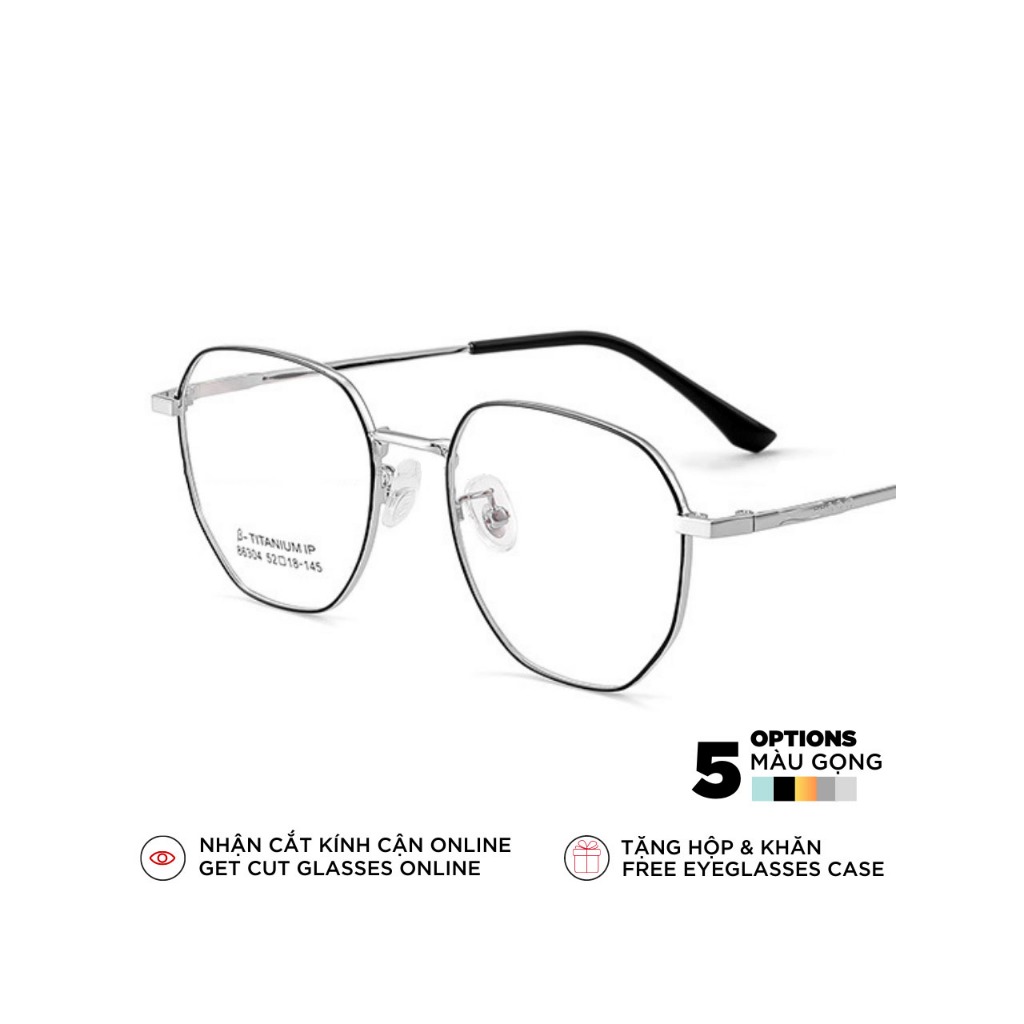 Gọng Kính Cận Dẻo Đa Giác Nam Nữ Braby Glasses Chất Liệu Titanium Gọng Mảnh Siêu Nhẹ Thiết Kế sang Trọng MK99  4.9  96 Đ