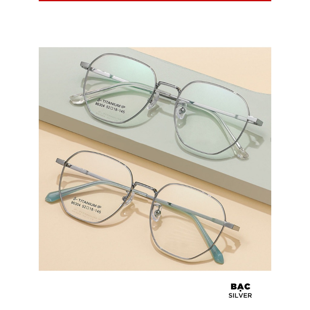 Gọng Kính Cận Dẻo Đa Giác Nam Nữ Braby Glasses Chất Liệu Titanium Gọng Mảnh Siêu Nhẹ Thiết Kế sang Trọng MK99  4.9  96 Đ
