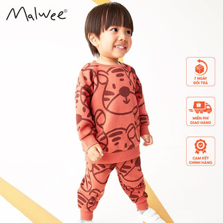 Bộ nỉ da cá họa tiết hổ Malwee thời trang trẻ em từ 2-7 tuổi MW9128