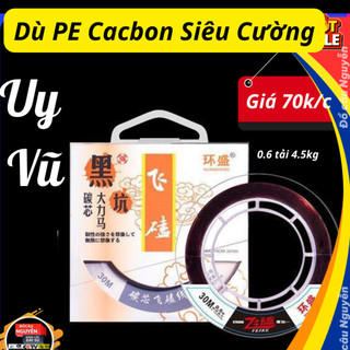 Dây dù câu cá PE lõi cacbon chịu tải chống mài mòn lõi cước không rối 30m (ĐỒ CÂU NGUYỄN)