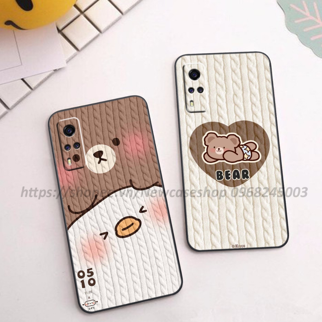 Ốp lưng Vivo Y51 2020 / Y53S in hình họa tiết len Bear Cute