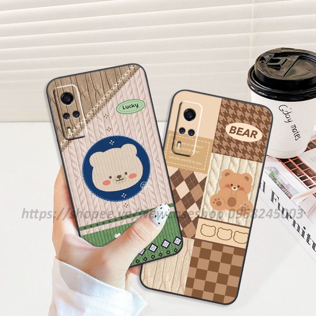 Ốp lưng Vivo Y51 2020 / Y53S in hình họa tiết len Bear Cute