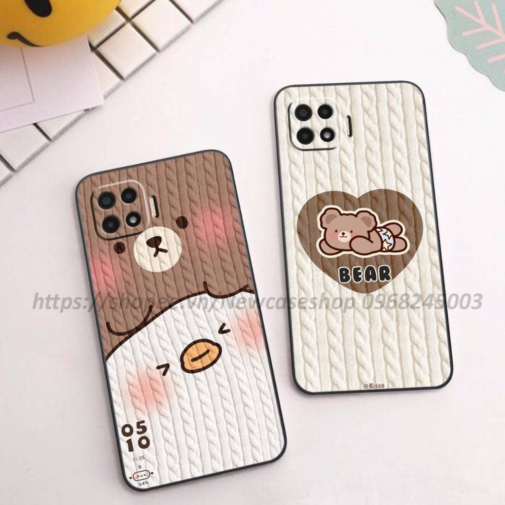 Ốp lưng Oppo A73 / R17 / A93 in hình họa tiết len Bear Cute