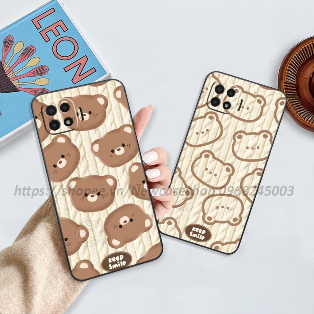 Ốp lưng Oppo A73 / R17 / A93 in hình họa tiết len Bear Cute