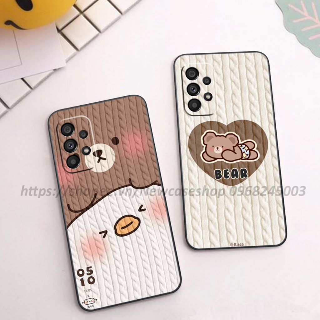 Ốp lưng Samsung A13 / A23 / A33 / A53 / A73 in hình họa tiết len Bear Cute