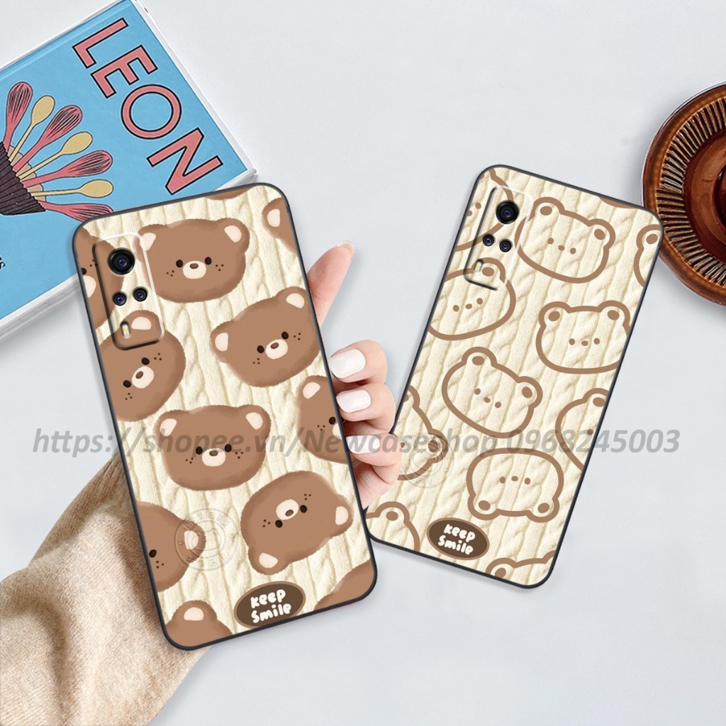 Ốp lưng Vivo Y51 2020 / Y53S in hình họa tiết len Bear Cute