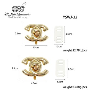 Khóa xoay chữ X, khóa túi xách thời trang dùng làm phụ kiện túi xách,..YSWJ-32 , #ssl_accessories